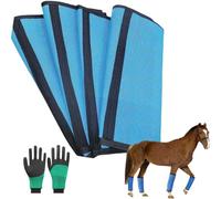 Breathable Mesh Horse Flyproof Leggings,Loose-Fitting Fly Boots for Horses Set of 4,Horses Protective Gear Legging Leg Non Slip Bandages,Equine Boot for Reduces Stomping