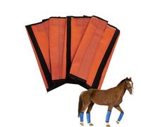 Breathable Mesh Horse Flyproof Leggings, Loose-Fitting Horse Fly Leggings Breathable, Tear-Resistant Fine Mesh Leg Guards Stay-on Comfortable Fly Boots (Orange)