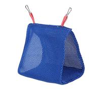 Breathable Mesh Pet Hammock Bed | Summer Cooling Resting Spot for Birds/Hamsters/Small Pets | Cage Hanging Toy with Sturdy Buckle Hooks | 11 x 17 x 16cm (Blue)