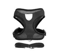 Breathable Mesh Small Dog Harness and Leash Set - Forchihuahua (negro, M (2,5-4 kg))