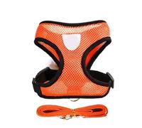 Breathable Mesh Small Dog Harness and Leash Set - ForChihuahua (Orange,XL (6-10kg))