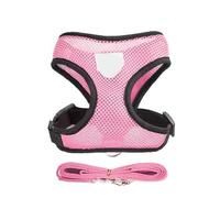 Breathable Mesh Small Dog Harness and Leash Set - ForChihuahua (Pink, M (2.5-4kg))