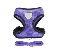 Breathable Mesh Small Dog Harness and Leash Set - ForChihuahua(Purple,L (4-6kg))