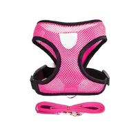 Breathable Mesh Small Dog Harness and Leash Set - ForChihuahua (Rose Pink, L (4-6kg))