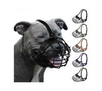 Breathable Metal Basket Muzzle for Pitbull Amstaff Staffordshire Terrier Large Dogs