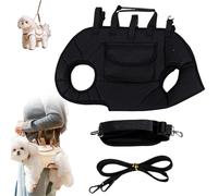 Breathable Multi-Function Pet Carrier Backpack-Adjustable Full-Body Harness with Traction Leash, Outdoor Walking & Travel with Safety Lock, for Small to Medium Dogs & Cats (Black,Medium)