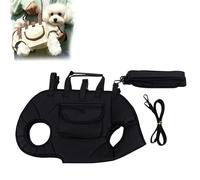 Breathable Multi-Function Pet Carrier Backpack, Adjustable Full-Body Harness with Traction Leash, Outdoor Walking & Travel with Safety Lock, for Small to Medium Dogs & Cats (Black,Small)