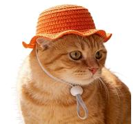 Breathable Pet Hat, Straw Sun Cap for Dogs, Soft Lightweight Material with Comfort Fit, Holiday Costume Summer Parties, Cat Bucket Hat with Fun Design, Pet Headwear for Daily Home