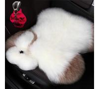 Breathable Winter Plush Car Seat Cushion,Universal Car Seat,Tailbone Pain Relief,Warm Natural Pure Wool Seat Cushion,for Cars Auto Supplies Driver Seat Office Chair,White