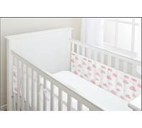 BreathableBaby, Forro clásico de malla transpirable de 3 mm para cunas con colchón de 120 x 60 cm o 140 x 70 cm, nubes rosadas, cubre 2 lados, alternativa de parachoques de cuna de una sola capa no