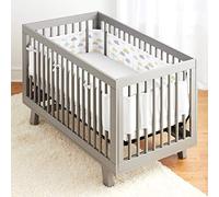 BreathableBaby Forro de malla transpirable para cunas, cubre 4 lados, clásico, 3 mm, en nube, paneles largos y cortos, capa única sin relleno, más seguro que un parachoques de cuna, probado en seguridad del Reino Unido y la UE
