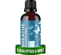Breathe - Aceite esencial para difusor, mezcla de aceites esenciales revitalizante Breathe con eucalipto, árbol de té de menta y aceites esenciales de menta para difusores para aromaterapia en el