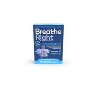 Breathe Right 10 Tiras Nasais Original | Alívio da congestão nasal I Ajuda a reduzir o Ressonar | Tiras Nasais para melhorar a Respiração | Sem Medicamentos (Transparente, Grande)