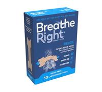 Breathe Right Tiras nasales originales grandes de 30 segundos, alivia instantáneamente la congestión nasal, ayuda a reducir los ronquidos, sin medicamentos, ayuda para ronquidos para hombres y