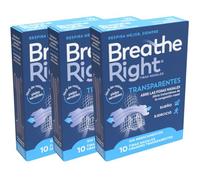 Breathe Right Transparente - 30 Tiras Nasales Alivio de la congestión nasal, Ayuda a reducir los ronquidos, Tiras nasales para respirar mejor, sin Medicamentos