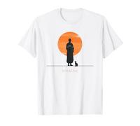 Breathe Walking Monks & Dog Minimalist Zen Art Camiseta