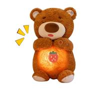 Breathing Stuffed Animal, Cute Bear Calming, Soother with Sound and Light, Plush Comfort Toy for Kids Boys Girls, Ideal Birthday, Valentines, Gift, Sleep Companion, Soft Hugging Stuffed Animals