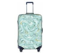 BREAUX Azurite - Funda protectora para maleta, color verde azulado y dorado con estampado de mármol aceitado dorado, Blanco, XL