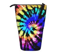 BREAUX Bolsa de almacenamiento expandible con estampado de calavera floral, bolsa de almacenamiento vertical, bolsa de cosméticos expandible, Estilo teñido anudado de tribu exótica, Talla única,