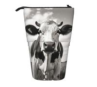 BREAUX Bolsa de almacenamiento expandible con estampado de camello y arena del desierto, bolsa de almacenamiento vertical, bolsa de cosméticos expandible, Vaca en blanco y negro 2, Talla única,