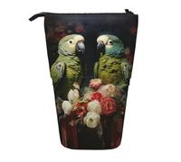 BREAUX Bolsa de almacenamiento expandible con estampado de camello y arena del desierto, bolsa de almacenamiento vertical, bolsa de cosméticos expandible, Parrots Olive1, Talla única, Multifuncional: