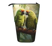 BREAUX Bolsa de almacenamiento expandible con estampado de camello y arena del desierto, bolsa de almacenamiento vertical, bolsa de cosméticos expandible, Parrots Olive2, Talla única, Multifuncional: