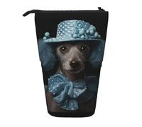 BREAUX Bolsa de almacenamiento expandible con estampado de delfín, bolsa de almacenamiento vertical, bolsa de cosméticos expandible, Blue Poodle Polka Dot2, Talla única, Multifuncional: