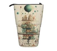 BREAUX Bolsa de almacenamiento expandible con estampado de geco de leopardo de arena, bolsa de almacenamiento vertical, bolsa de cosméticos expandible, Physics Print1, Talla única, Multifuncional: