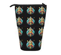 BREAUX Bolsa de almacenamiento expandible con estampado de geco de leopardo de arena, bolsa de almacenamiento vertical, bolsa de cosméticos expandible, Rocket Clipart Space Ship2, Talla única,