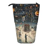 BREAUX Bolsa de almacenamiento expandible con estampado de geco de leopardo de arena, bolsa de almacenamiento vertical, bolsa de cosméticos expandible, Physics Print2, Talla única, Multifuncional: