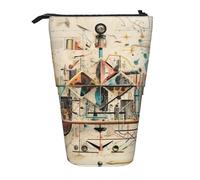 BREAUX Bolsa de almacenamiento expandible con estampado de geco de leopardo de arena, bolsa de almacenamiento vertical, bolsa de cosméticos expandible, Physics Print3, Talla única, Multifuncional: