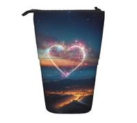 BREAUX Bolsa de almacenamiento expandible con estampado de margaritas florales de verano, bolsa de almacenamiento vertical, bolsa de cosméticos expandible, Shooting Star Heart1, Talla única,