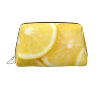 BREAUX Bolsa de cosméticos grande con estampado de limón amarillo para mujer, bolsa de cosméticos de viaje, organizador portátil, limón amarillo, talla única, Amarillo Limón, Talla única