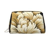 BREAUX Bolsa de cosméticos portátil de piel con estampado de damasco, bolsa de cosméticos portátil, bolsa de cosméticos de piel (pequeña), Blanco, Talla única