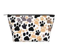 BREAUX Bolsa de viaje con cremallera para maquillaje con estampado de huellas de perro, organizador diario, bolsa de cosméticos de viaje, 5.9 x 2.8 x 4.7 pulgadas, lindas huellas de perro, talla