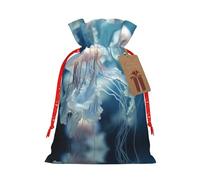 BREAUX Bolsas de regalo con estampado de medusas de animales marinos con etiqueta, Año Nuevo, aniversario, fiesta de cumpleaños, bolsa de aperitivos