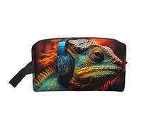 BREAUX Chameleon Listen - Bolsa de almacenamiento de música, portátil de gran capacidad, bolsa de almacenamiento de artículos de aseo de viaje, bolsa de maquillaje de viaje, camaleón escucha música 1,