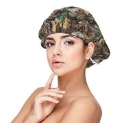 BREAUX Cold Tree - Gorro de camuflaje para protección del cabello, gorro de dormir para mujeres y hombres, gorro de dormir de satén suave con banda elástica, Negro -, talla única