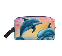 BREAUX Dolphins In Love - Bolsa de almacenamiento de cosméticos impresa para mujer, bolsa de almacenamiento de accesorios de viaje para cosméticos, Dolphins In Love1, talla única, Dolphins in Love1,