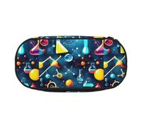 BREAUX Estuche con estampado abstracto de ciencia química, bolsa de maquillaje, bolsa de almacenamiento resistente, apto para accesorios esenciales de oficina o viajes, Negro, One Size, Portabilidad