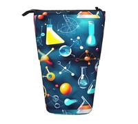 BREAUX Estuche telescópico con estampado abstracto de ciencia química, apto para bolsa de maquillaje multifuncional y cartera, Negro, One Size, Moda