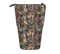 BREAUX Estuche telescópico con estampado de camuflaje de árbol frío, apto para bolsa de maquillaje multifuncional y cartera