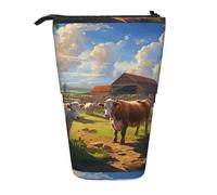 BREAUX Estuche telescópico con estampado de Cattle Farm Sanctuary, apto para bolsa de maquillaje multifuncional y cartera