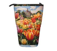 BREAUX Estuche telescópico con estampado de Tulip Garden, apto para bolsa de maquillaje multifuncional y cartera