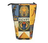BREAUX Estuche telescópico con impresión de la serie Ancient Egypt Tribe Series, apto para bolsa de maquillaje multifuncional y cartera
