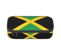 BREAUX Estuche unisex con estampado de bandera de Jamaica, versátil bolsa de almacenamiento de papelería para oficina, viajes o maquillaje, Negro, One Size, Conciso