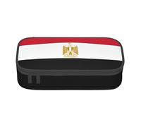 BREAUX Estuche unisex con estampado de bandera egipcia, versátil bolsa de almacenamiento de papelería para oficina, viajes o maquillaje, Negro, One Size, Conciso