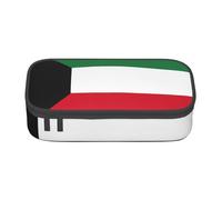 BREAUX Estuche unisex con estampado de bandera kuwaití, versátil bolsa de almacenamiento de papelería para oficina, viajes o maquillaje, Negro, One Size, Conciso