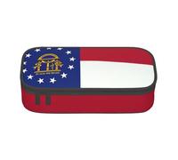 BREAUX Estuche unisex con estampado de la bandera del estado de Georgia, bolsa de almacenamiento versátil para oficina, viajes o maquillaje, Negro, One Size, Conciso