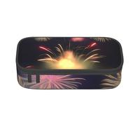 BREAUX Explosion Fireworks - Bolsa de cosméticos de gran capacidad impresa en 3D, bolsa de artículos de tocador, organizador de papelería, color negro, talla única, floral, Black, Talla única, Floral